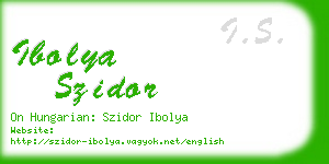 ibolya szidor business card